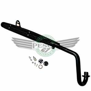 Auspuff Edelstahl schwarz mit Hitzeschutzblech für Honda Dax ST125 JB04