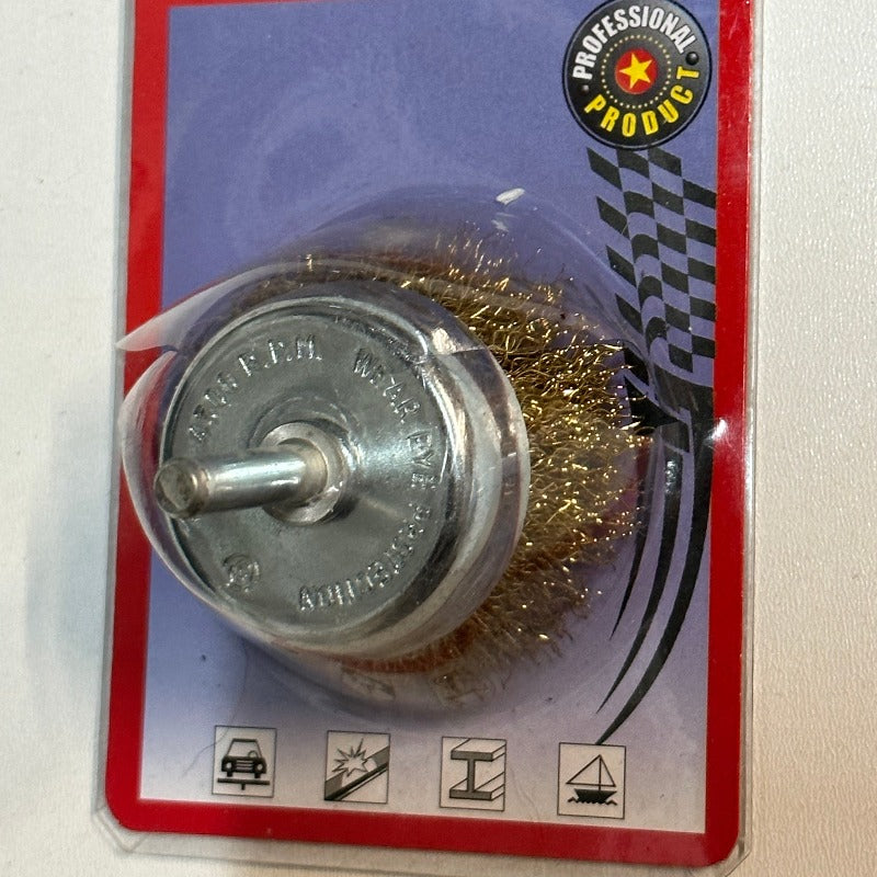 MaKu7 Messingdrahtscheibenbürste 50mm – Zylindrischer Schaft Für Bohrmaschine, NEU