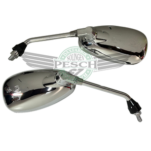 Spiegel Set Oval Chrom M8 Linksgewinde